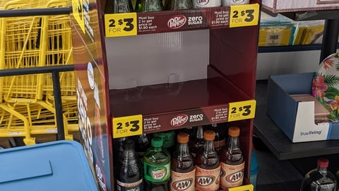 Dr Pepper 'Zero Sugar' Dollar General Floorstand